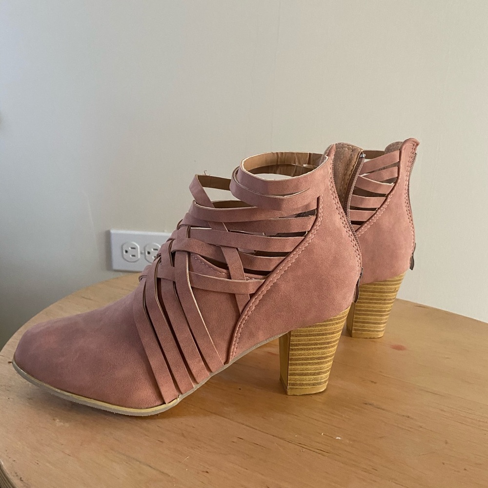 Gorgeous pink suede booties ... worn once